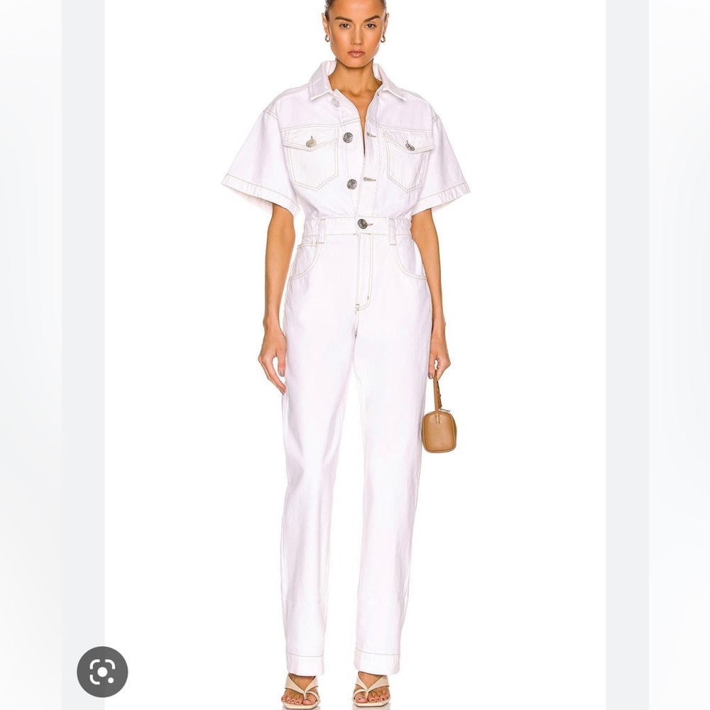 Frame oversized detail denim jumpsuit